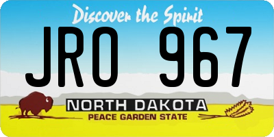 ND license plate JRO967