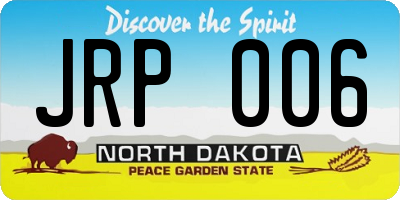 ND license plate JRP006