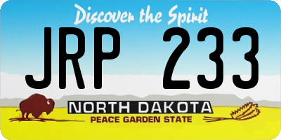 ND license plate JRP233