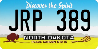 ND license plate JRP389