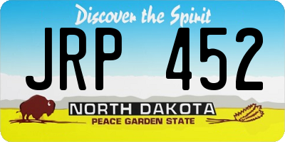 ND license plate JRP452