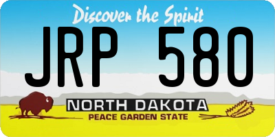 ND license plate JRP580