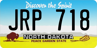 ND license plate JRP718