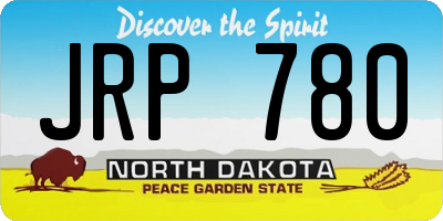 ND license plate JRP780