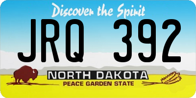 ND license plate JRQ392