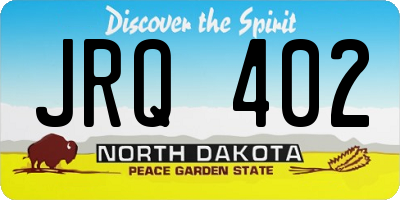 ND license plate JRQ402