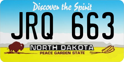 ND license plate JRQ663