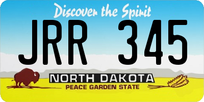 ND license plate JRR345