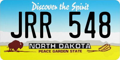 ND license plate JRR548
