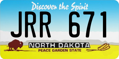 ND license plate JRR671
