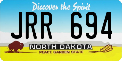 ND license plate JRR694