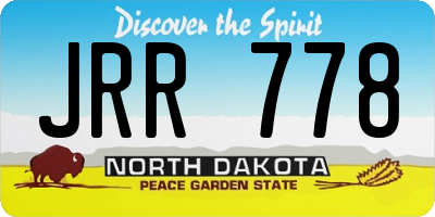 ND license plate JRR778