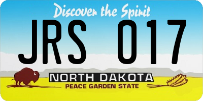 ND license plate JRS017