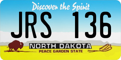 ND license plate JRS136