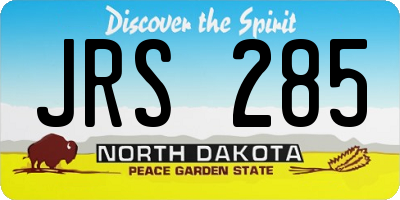 ND license plate JRS285