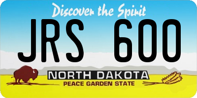ND license plate JRS600