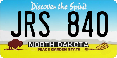 ND license plate JRS840