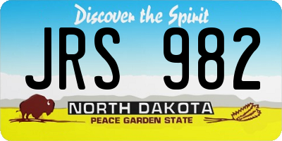 ND license plate JRS982