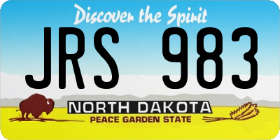 ND license plate JRS983