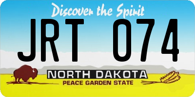 ND license plate JRT074