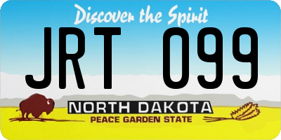 ND license plate JRT099