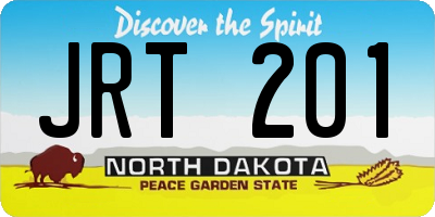 ND license plate JRT201