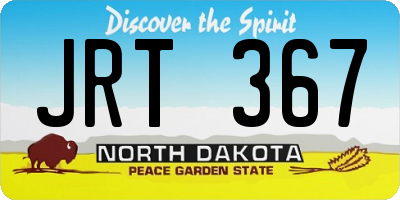 ND license plate JRT367