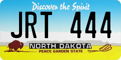 ND license plate JRT444