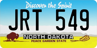ND license plate JRT549