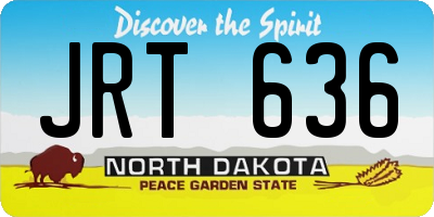ND license plate JRT636