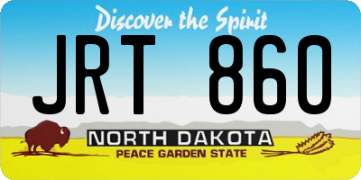 ND license plate JRT860