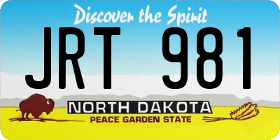 ND license plate JRT981
