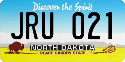 ND license plate JRU021