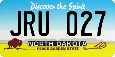 ND license plate JRU027