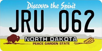 ND license plate JRU062