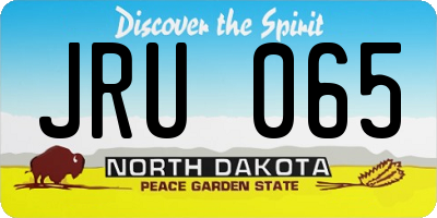 ND license plate JRU065