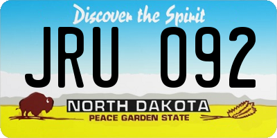 ND license plate JRU092