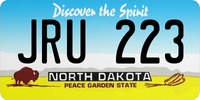 ND license plate JRU223