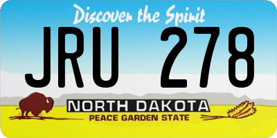 ND license plate JRU278