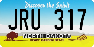 ND license plate JRU317