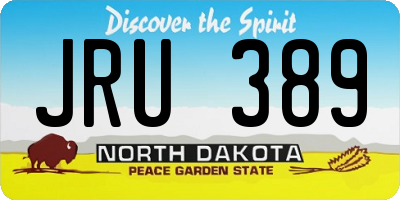 ND license plate JRU389