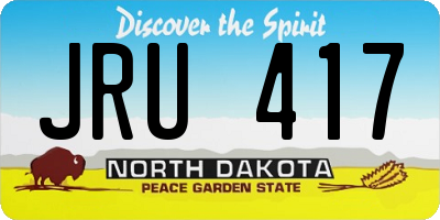ND license plate JRU417