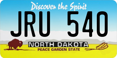 ND license plate JRU540