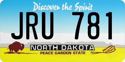 ND license plate JRU781