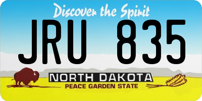 ND license plate JRU835