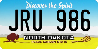ND license plate JRU986