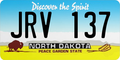 ND license plate JRV137