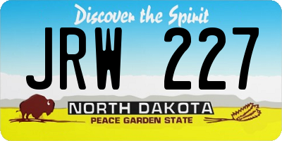 ND license plate JRW227