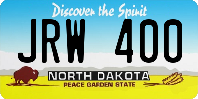 ND license plate JRW400