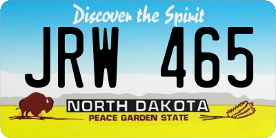ND license plate JRW465